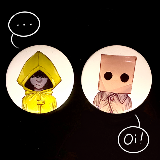 Little Nightmares Six and Mono Buttons