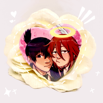 Aki and Angel Heart Buttons